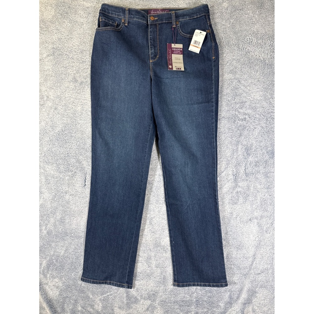 Gloria Vanderbilt Amanda Tapered Leg Jeans Madison Blue Supreme Stretch Size 12